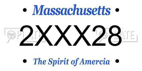 2XXX28 Massachusetts License Plate