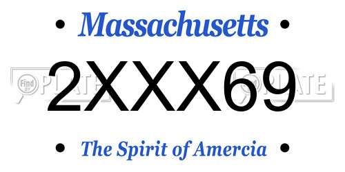 2XXX69 Massachusetts License Plate