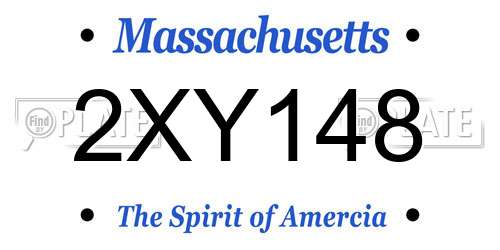 2XY148 Massachusetts License Plate