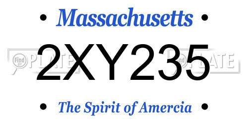 2XY235 Massachusetts License Plate