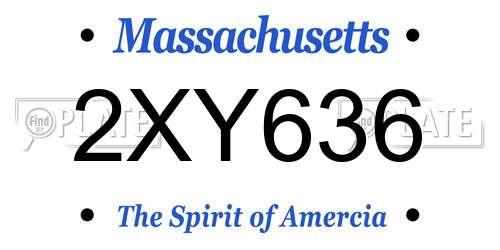 2XY636 Massachusetts License Plate