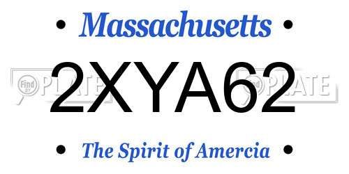 2XYA62 Massachusetts License Plate