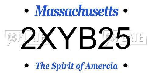 2XYB25 Massachusetts License Plate