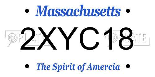 2XYC18 Massachusetts License Plate