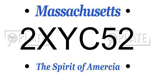 2XYC52 Massachusetts License Plate
