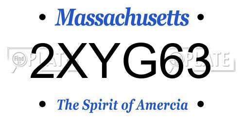 2XYG63 Massachusetts License Plate