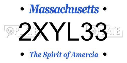 2XYL33 Massachusetts License Plate