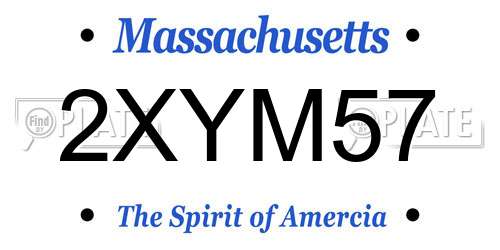 2XYM57 Massachusetts License Plate