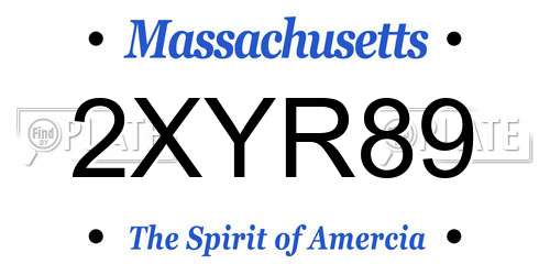 2XYR89 Massachusetts License Plate