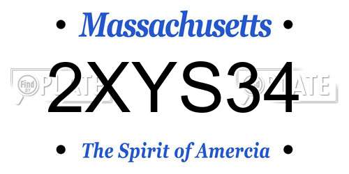 2XYS34 Massachusetts License Plate