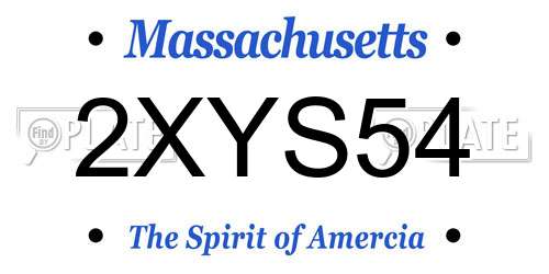 2XYS54 Massachusetts License Plate