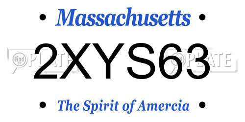 2XYS63 Massachusetts License Plate