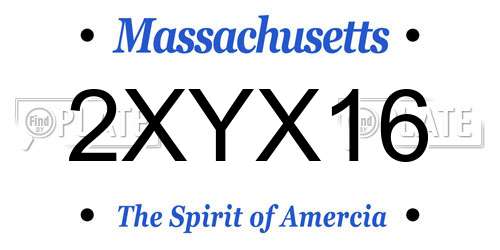 2XYX16 Massachusetts License Plate