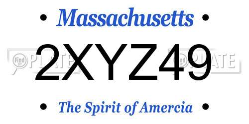 2XYZ49 Massachusetts License Plate