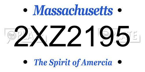 2XZ2195 Massachusetts License Plate