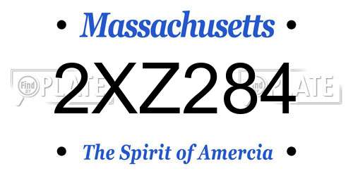 2XZ284 Massachusetts License Plate