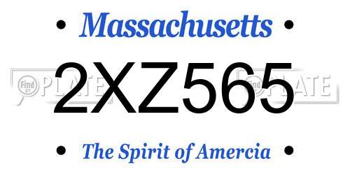 2XZ565 Massachusetts License Plate