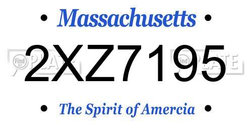 2XZ7195 Massachusetts License Plate
