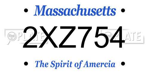 2XZ754 Massachusetts License Plate