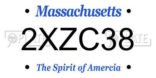 2XZC38 Massachusetts License Plate