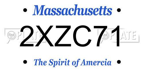 2XZC71 Massachusetts License Plate