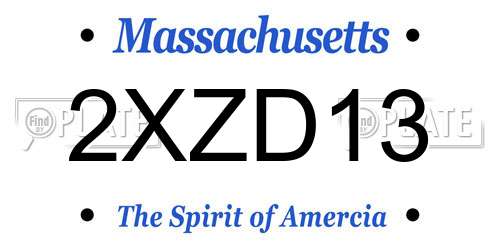 2XZD13 Massachusetts License Plate