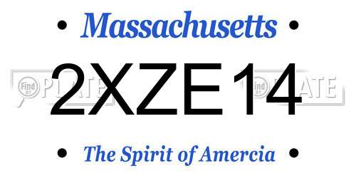 2XZE14 Massachusetts License Plate