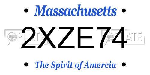 2XZE74 Massachusetts License Plate