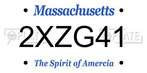 2XZG41 Massachusetts License Plate
