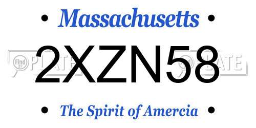 2XZN58 Massachusetts License Plate