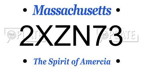 2XZN73 Massachusetts License Plate