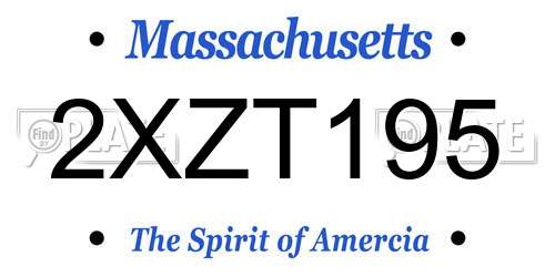 2XZT195 Massachusetts License Plate