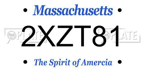 2XZT81 Massachusetts License Plate
