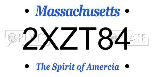 2XZT84 Massachusetts License Plate