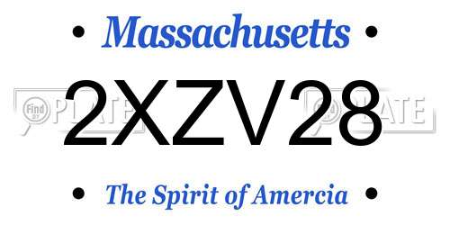 2XZV28 Massachusetts License Plate