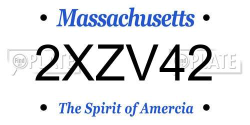 2XZV42 Massachusetts License Plate
