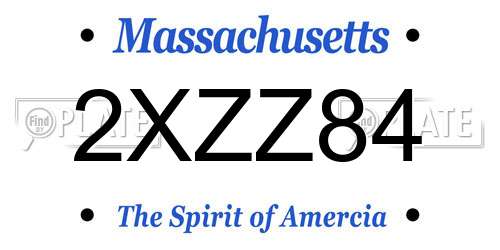 2XZZ84 Massachusetts License Plate
