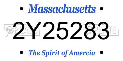 2Y25283 Massachusetts License Plate