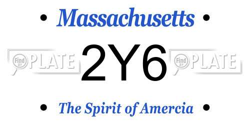 2Y6 Massachusetts License Plate