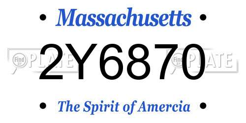 2Y6870 Massachusetts License Plate