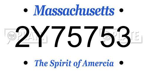 2Y75753 Massachusetts License Plate