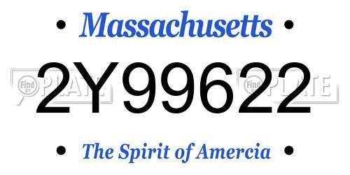 2Y99622 Massachusetts License Plate
