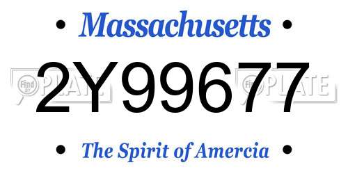 2Y99677 Massachusetts License Plate