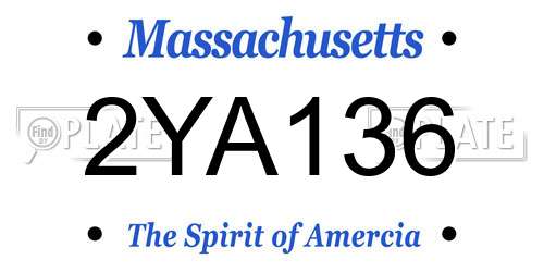 2YA136 Massachusetts License Plate