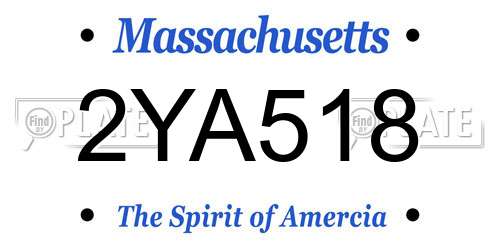 2YA518 Massachusetts License Plate