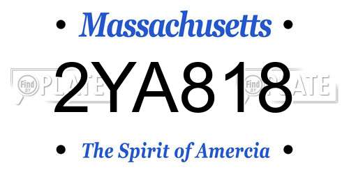 2YA818 Massachusetts License Plate
