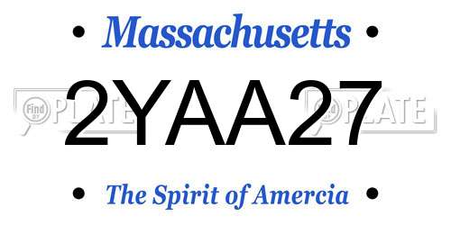2YAA27 Massachusetts License Plate