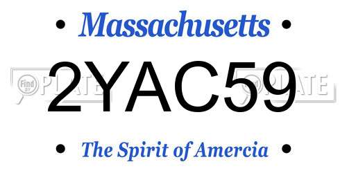 2YAC59 Massachusetts License Plate