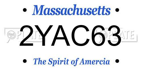 2YAC63 Massachusetts License Plate