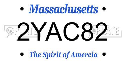 2YAC82 Massachusetts License Plate